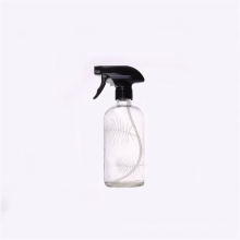 Leak Proof Empty 2oz 8oz 16oz Clear Round Mist Water Cleaner Glass Bottle With Sprayer